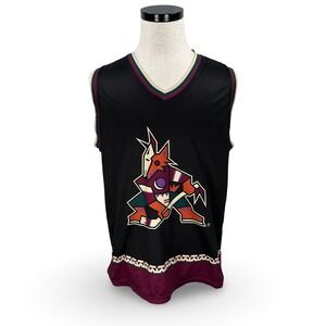 Vintage Arizona Coyotes NHL Kachina Sleeveless Jersey Calhoun Mens Medium Black